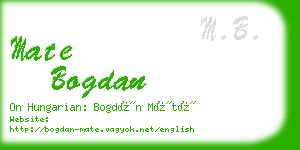 mate bogdan business card
